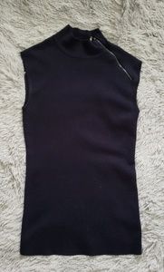 PHILOSOPHY Dark Navy Mock Neck Tank with Zipper